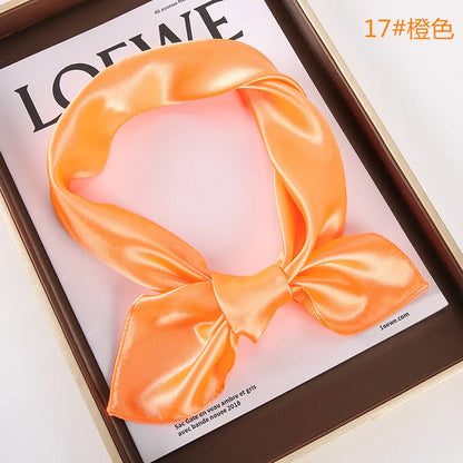 New Solid 60x60cm Square Scarf Single Imitation Silk Bright Light And Satin Performance Scarves Party Gift Beauty World Shop