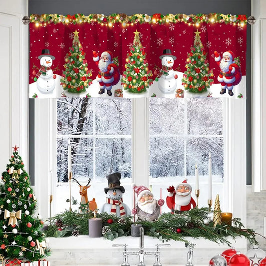 Christmas Short Curtains Valances Merry Christmas Decorations For Home 2025 Xmas Navidad Kitchen Bedroom Ornaments New Year 2026 Beauty World Shop