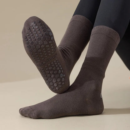 Professional Yoga Socks Women Silicone Non-slip Solid Color Pilates Socks Cotton Breathable Floor Gym Fitness Dance Sports Socks Beauty World Shop