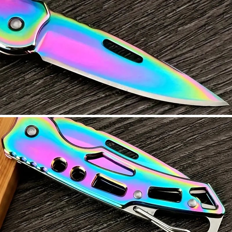 Folding Fruit Knife Stainless Steel Meat Cleaver Kitchen Knife with Non-slip Handle for Kitchen Accessories Pocket Knife Beauty World Shop