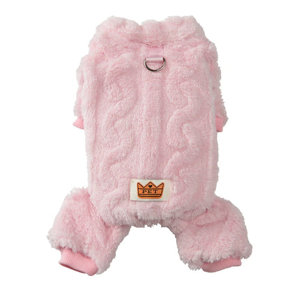Soft Dog Clothes For Winter Warm Puppy Jumpsuit With D-ring Flannel Fleece Pets Sweater For Small Medium Dogs Yorkshire Pug Coat