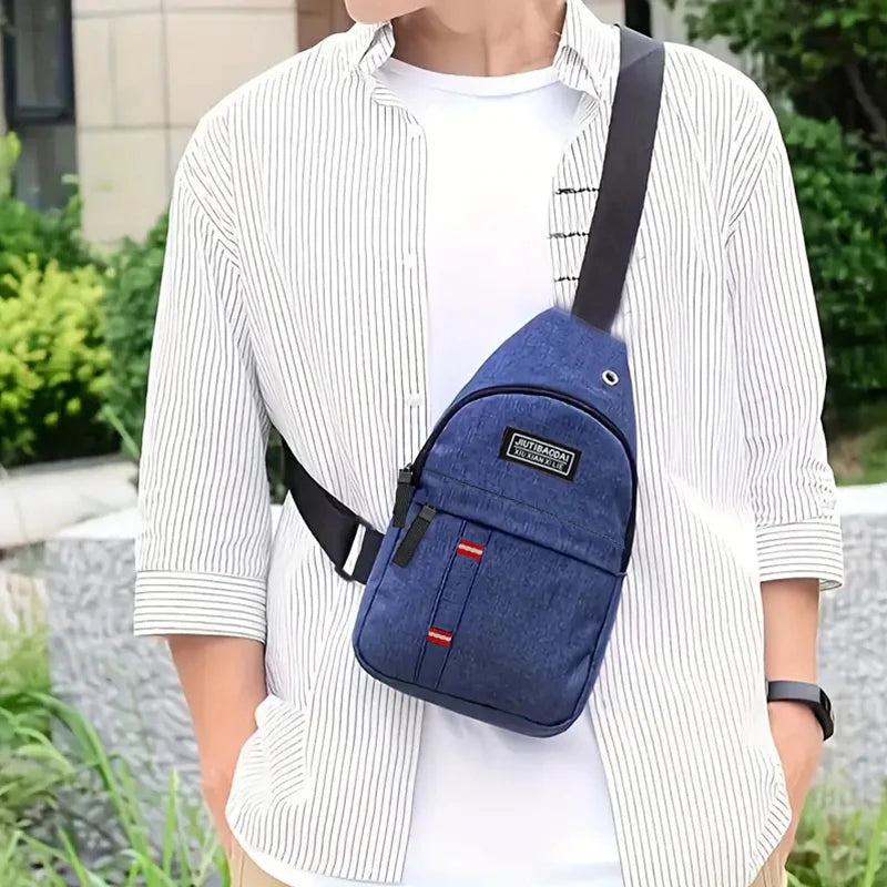 Men's and women's adjustable breast pockets, single-shoulder diagonal cross Oxford fabric breast pockets Beauty Fashion