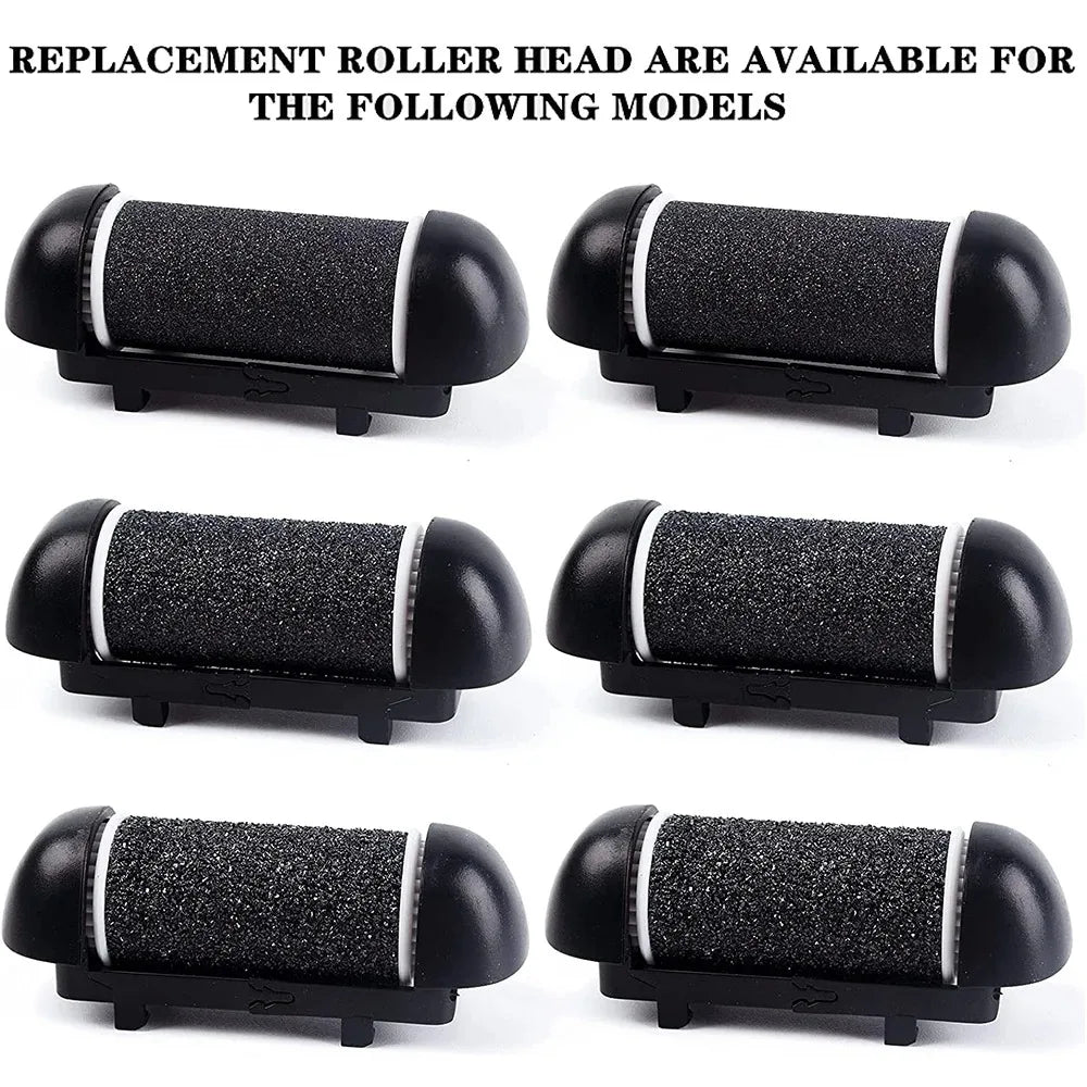 Black Foot Care Tool Heads, Hard Skin Remover, Refill Rollers for Cracked Heels Calluses and Dead Skin Removal, 6 Pcs Beauty World Shop