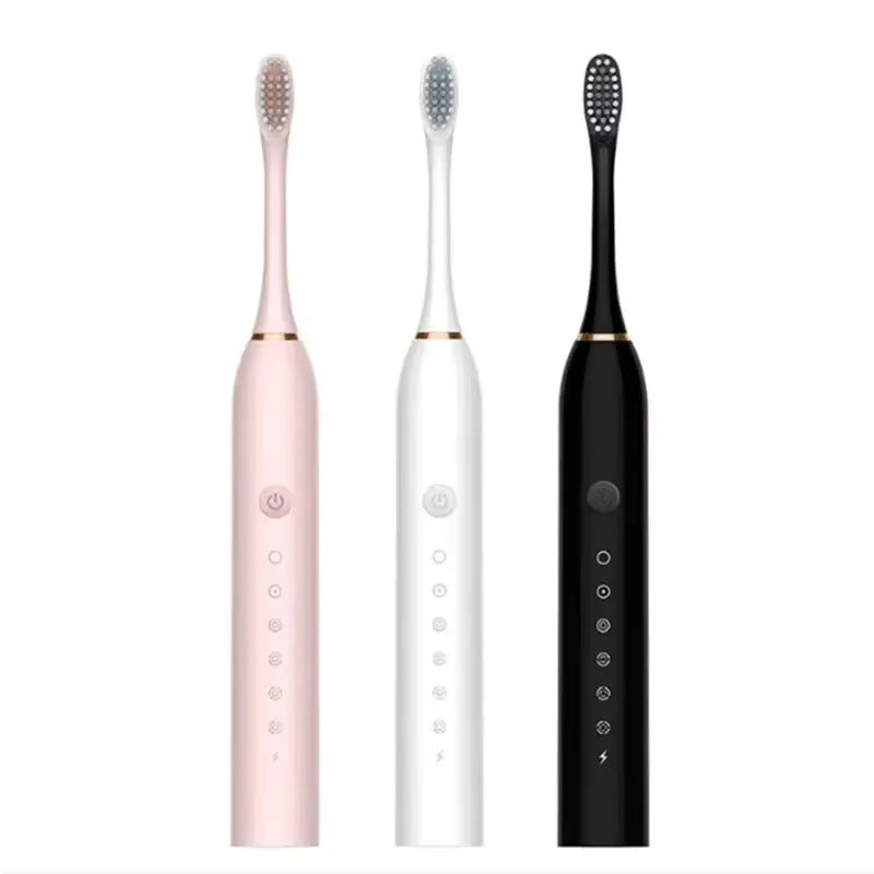 Electric Ultrasonic Toothbrush Six Speed Mode Home Soft Hair USB Charging Waterproof Adult Tooth Cleaner Automatic Couple Set Beauty World Shop