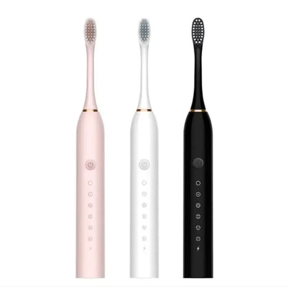 Electric Ultrasonic Toothbrush Six Speed Mode Home Soft Hair USB Charging Waterproof Adult Tooth Cleaner Automatic Couple Set Beauty World Shop