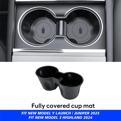For Tesla Model Y Juniper 2025 Launch Center Console Eyeglasses Storage Box Armrest Box Upper&Lower Silicone Pad Beauty World Shop