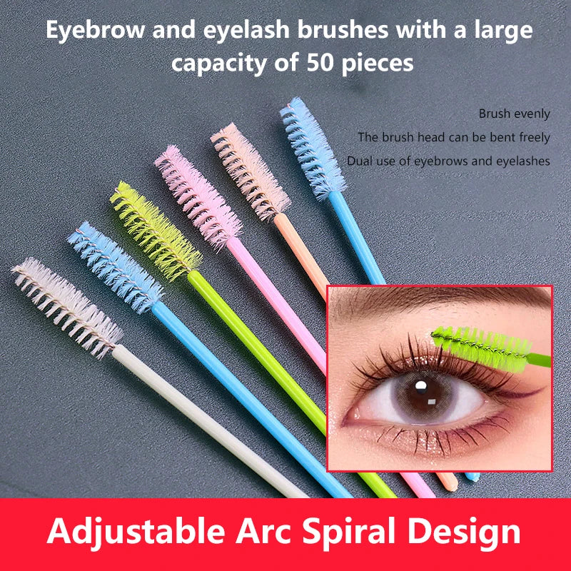 50Pcs Eyelash Brushes Makeup Brushes Disposable Mascara Wands Applicator Spoolers Eye Lashes Cosmetic Brush Lash Extension Tool Beauty World Shop