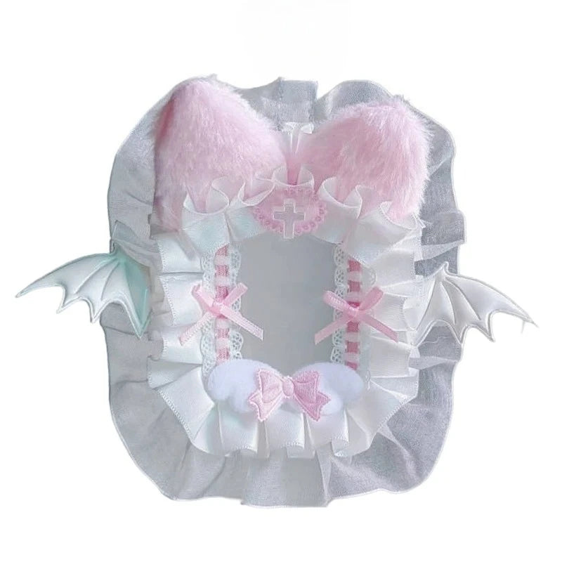 Diy Plush Lace Poker Card Holder Kpop Photocard Case Ribbon Bow Lolita Sweet Toploader Anime Itabag Ornament Id Card Display Beauty World Shop