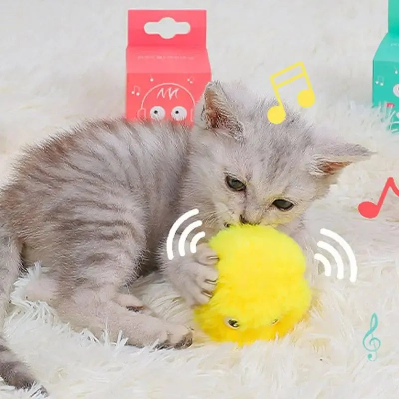 Cat Toys Balls Sound Frogs Birds Chirping Crickets EVA Balls Rolling Cat Plush Soft Self-Heeling Teaser Toys Pet Accessories