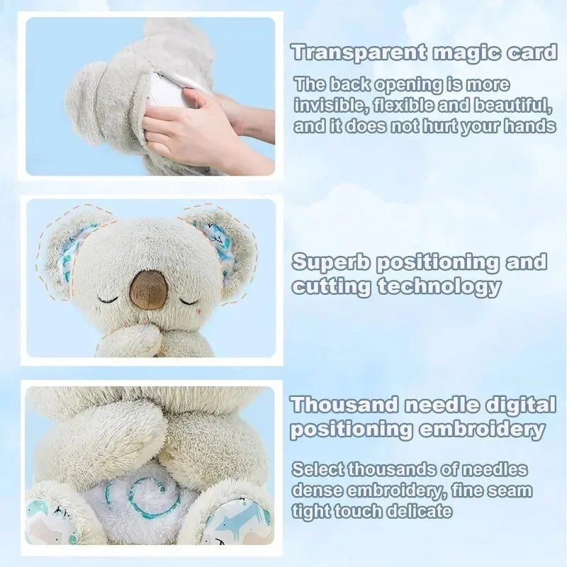 *Cuddly Koala Plush Sleep Aid with Soft Glow Night Light Calming Music and Simulated Breathing Comforting Bedtime Comfort Toys Beauty World Shop