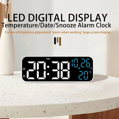 Digital Alarm Clock Temperature and Date Week Display Night Mode Table Clock Voice Control 12/24H Electronic LED Alarm Clocks Beauty World Shop