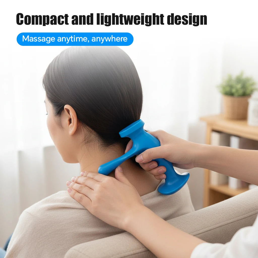 2PCS T-Shaped Massager+Thumb And Finger Pressure Rod Plastic Material Full-body Manual Thumb Massage,Foot Back Massage Health Beauty World Shop