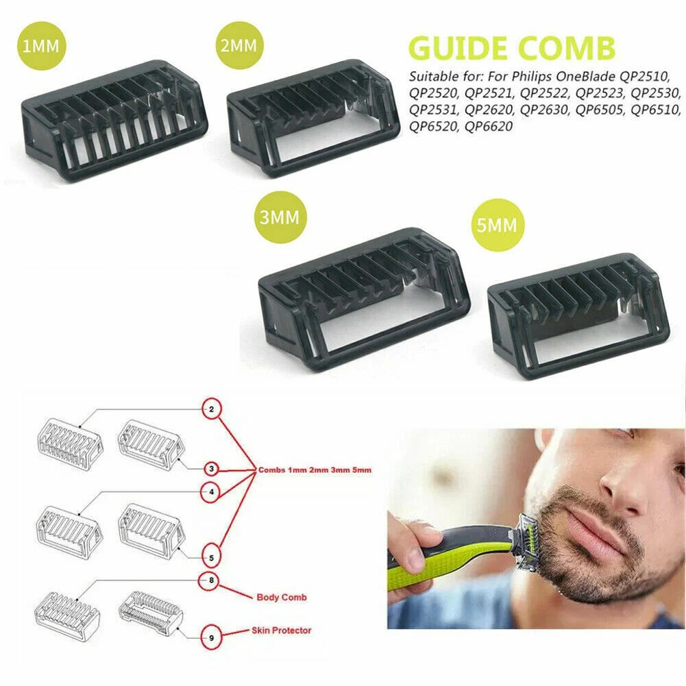 1/2/3/5mm Beard Cutting Guide Comb Trimmer Clipper Guide Comb Guide Comb Guard for Philips Shavers QP210/50 220 2523 2520 2527 Beauty World Shop