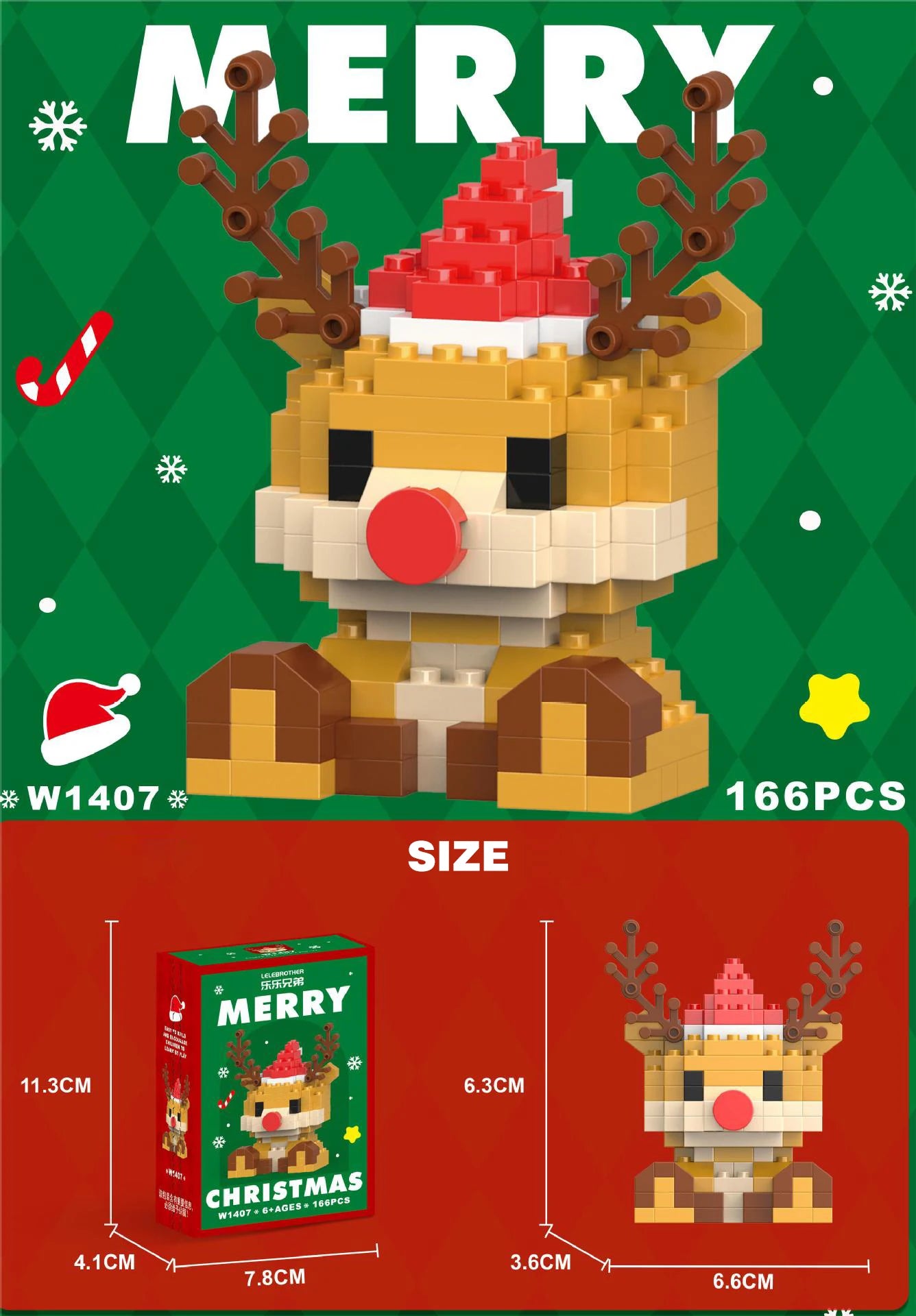 Christmas Building Block Santa Claus Snowman Elk Tree Micro Brick Puzzle Assembly Model Home Decoration Xmas Party Gift Kid Toy Beauty World Shop