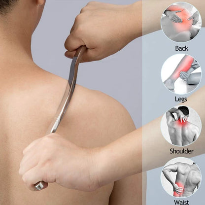 1Pcs Sport Stainless Steel Long Gua Sha Tool-Guasha Long Bar Muscle Scraping Massage Tools-Help Relieve Sore Muscles Soft Tissue Beauty World Shop
