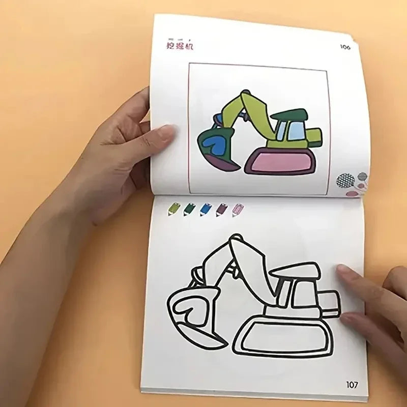 160 Page Children's Painted Painting Book Car Animal Vegetable Baby Picture Book School Early Education Enlightenment Stationery Beauty World Shop