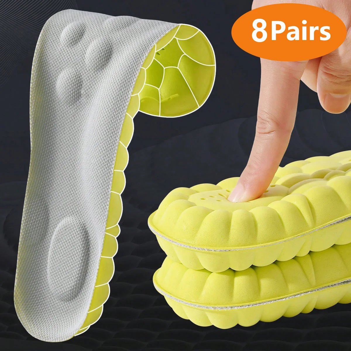 1/2/4pairs Latex Sport Insoles Soft High Elasticity Shoe Pads Orthotic Breathable Shock Absorption Cushion Arch Support Insole Beauty World Shop