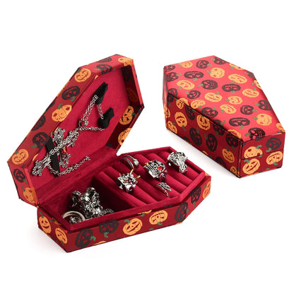 Personalized Gift Halloween Velvet Coffin Jewelry Box Ring Necklace Custom Logo Jewellery Organizer Beauty World Shop