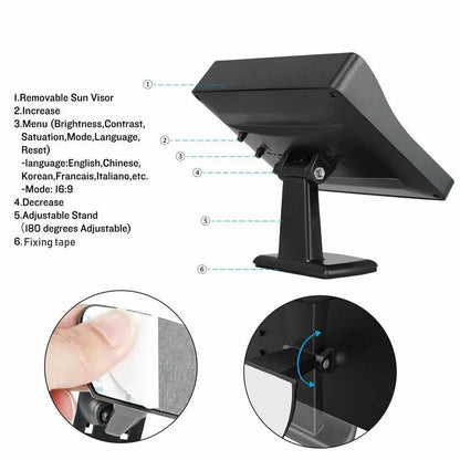 Easy Installation 4.3Inch or Rear View Camera Monitor Screen Reversing Camera for Car Parking Parking System Camera for Vehicle Beauty World Shop