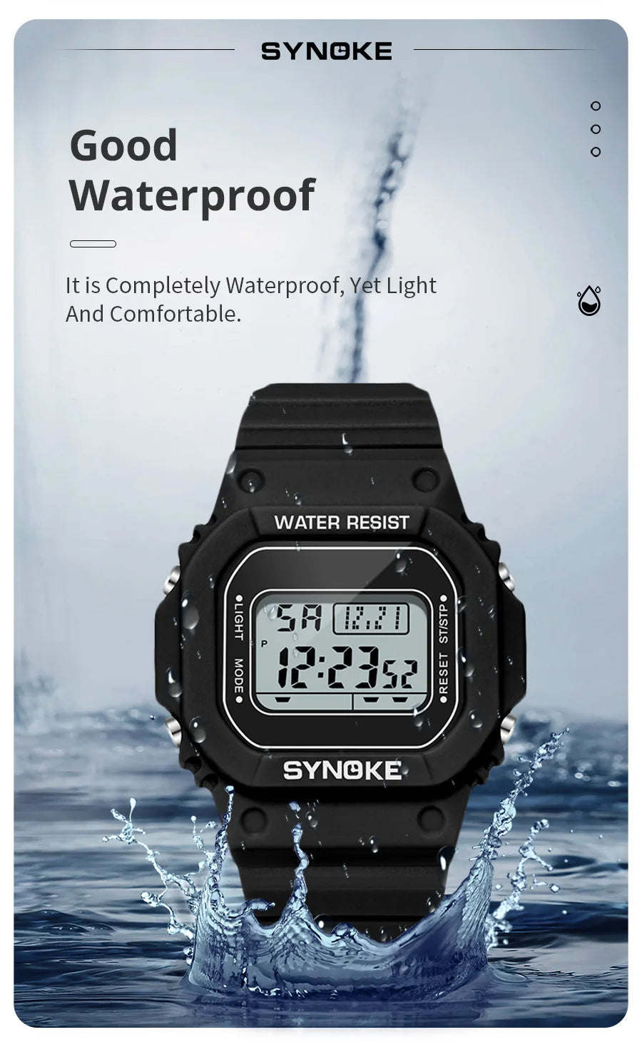 SYNOKE Outdoor Military Digital Watch For Men Fashion Retro Men Watch Sports Waterproof Men Watch Multifunctional Luminous Beauty World Shop