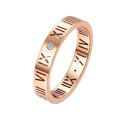 Three Layers Roman Numerals Ring for Women Luxury Stainless Steel Rotatable Crystal Finger Rings Female Wedding Trendy Jewelry Beauty World Shop