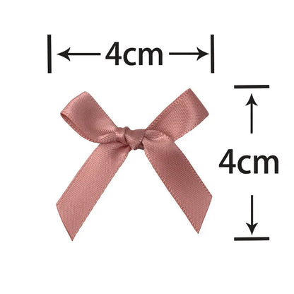 (50 Pcs) 4*4cm Colourful Ribbon Bows Small Size Polyester Satin Ribbon Bow Flower DIY Craft Decoration Beauty World Shop