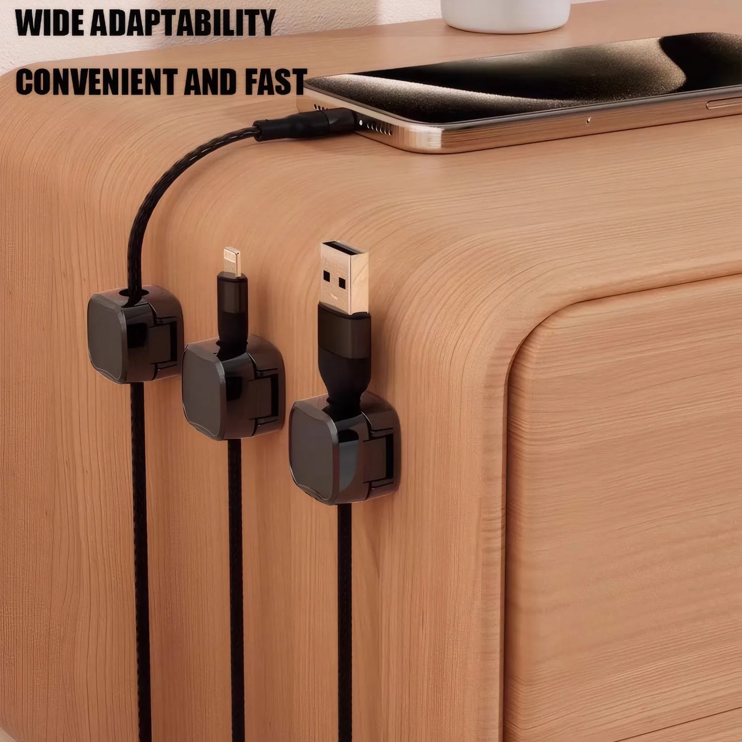 10Pcs Magnetic Cable Holder Self Adhesive Cord Clip Smooth Pulling Charging Cable Keeper Wire Clip for Car/Home/Office Beauty Trend Shop