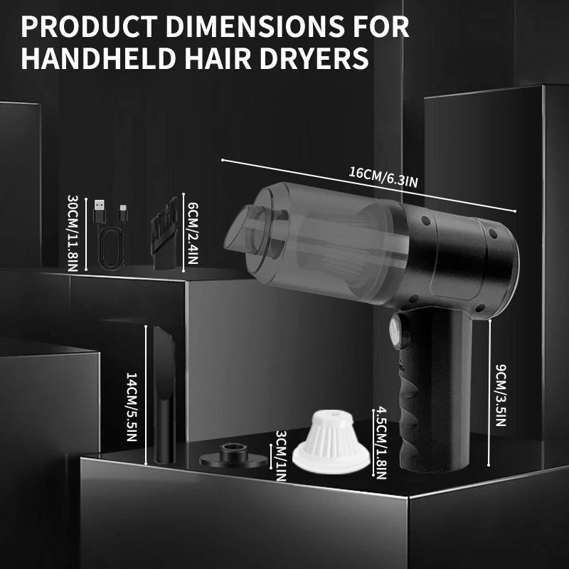 Handheld Car Vacuum Cleaner, 15000PA Portable Cordless, Dual use of blowing and suctionMulti-Nozzles, for Car, Home, Pet, Office Beauty World Shop