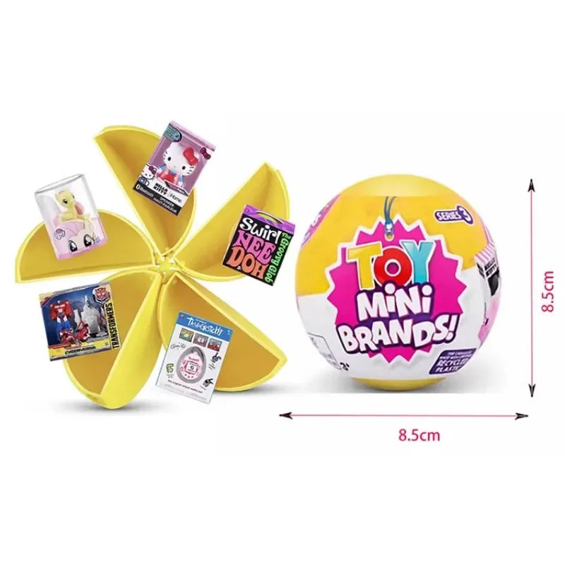 Disney 5 Surprise Capsule Toys Mini Brands Series 3 Mystery Blind Box Fashion Surprise Ball Cartoon Figures Collectible Toys Beauty World Shop