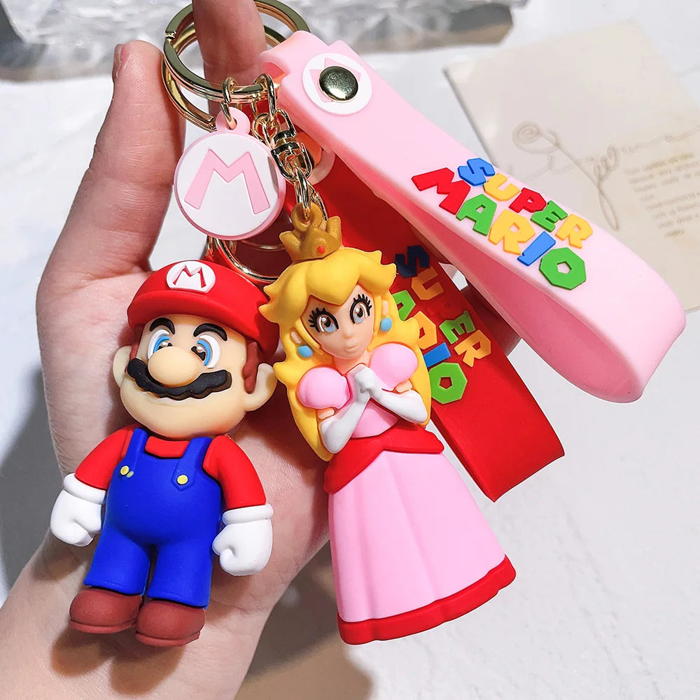 19 Styles Anime Keychain Mario Bros Luigi Toad Bowser Action Figure Model PVC Cartoon Bag Doll Pendant Toys Gift Beauty World Shop