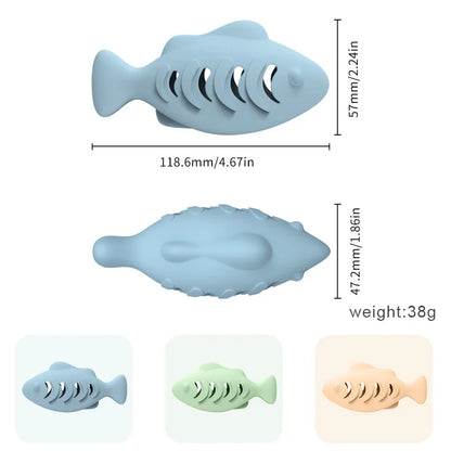 Silicone Treat Dispensing Fish Teeth Cleaning Self-Playing Boredom Relief Cats Wand Kitten Chew Resistant Molar Interactive Toy Beauty World Shop