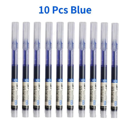 10Pcs/set High Quality Needle Type Gel Pens Straight Liquid Ballpoint Pen Kawaii Stationery School Office Supplies Writing Beauty World Shop