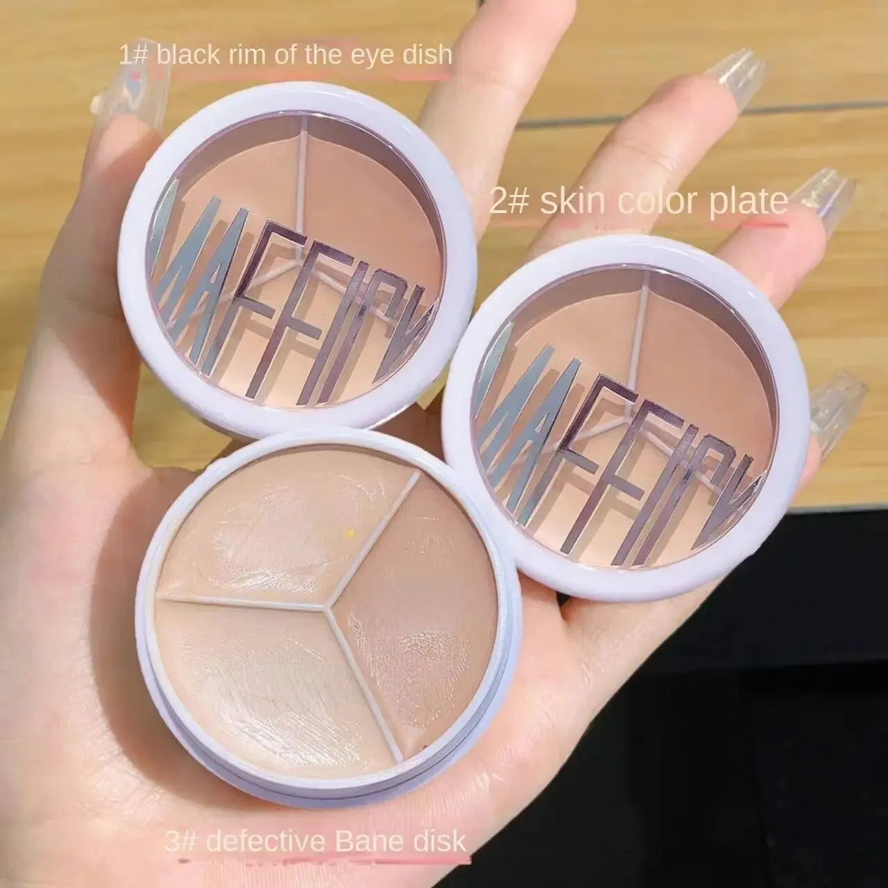 3-Color Concealer Palette Professionally Covers Dark Circles Around Eyes and Face Beauty World Shop