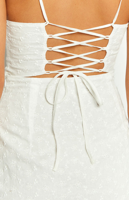 Saturdays White Broderie Mini Dress BB Exclusive