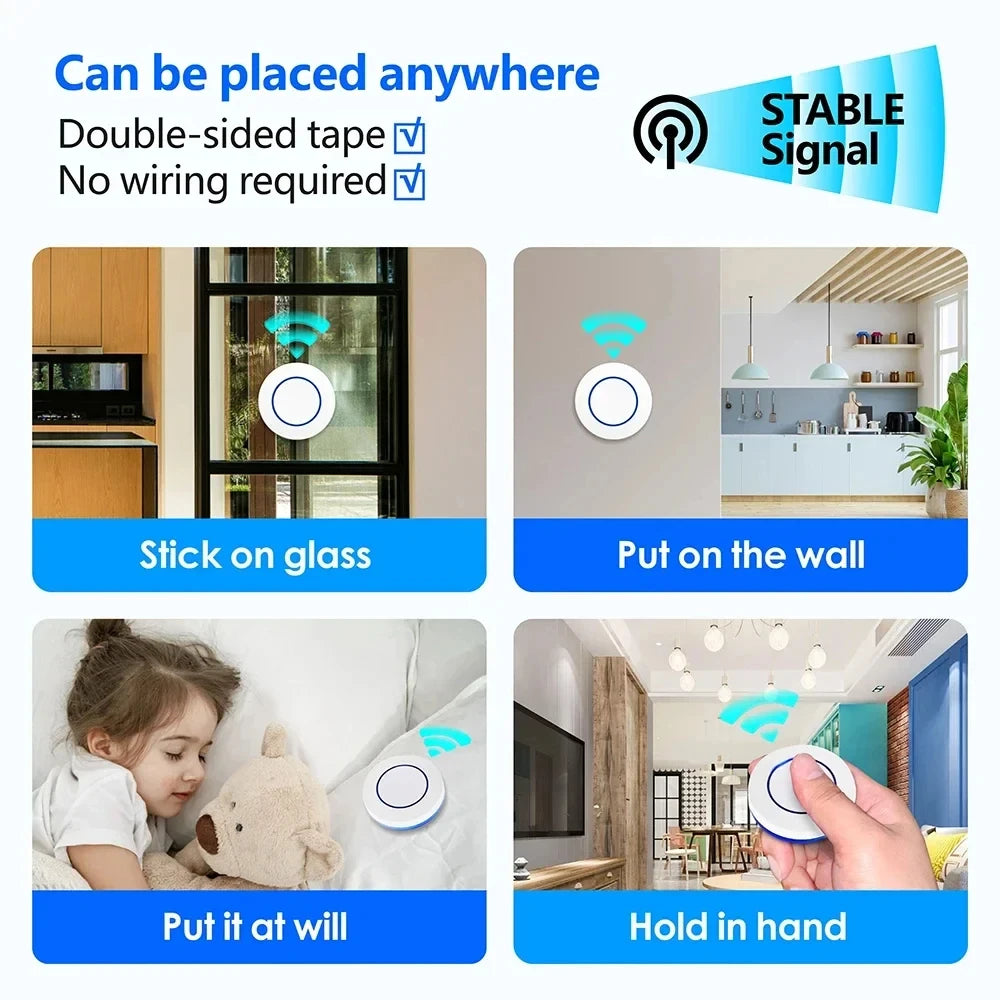 RF 433MHz Wireless Light Switch 220V 110V 10A Relay Controlle Mini Round Button Wall Panel Switch Remote Control For LED Lamp Beauty World Shop