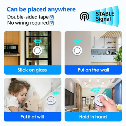 RF 433MHz Wireless Light Switch 220V 110V 10A Relay Controlle Mini Round Button Wall Panel Switch Remote Control For LED Lamp Beauty World Shop
