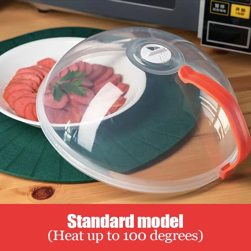 Splash Microwave Cover High Temperature Resistant Microwave Guard Lid Transparent Food Heating Cover with Steam Vent and Handle Beauty World Shop