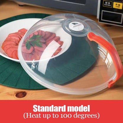 Splash Microwave Cover High Temperature Resistant Microwave Guard Lid Transparent Food Heating Cover with Steam Vent and Handle Beauty World Shop