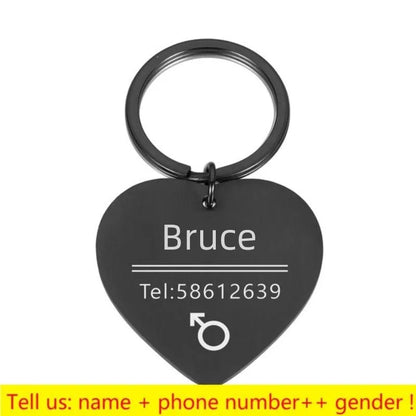 Personalized Engraved Cat Dog Pet ID Tag Dogs Anti-lost Collar Charm Engraving Pet Name Collar for Puppy Cats Collar Accessories