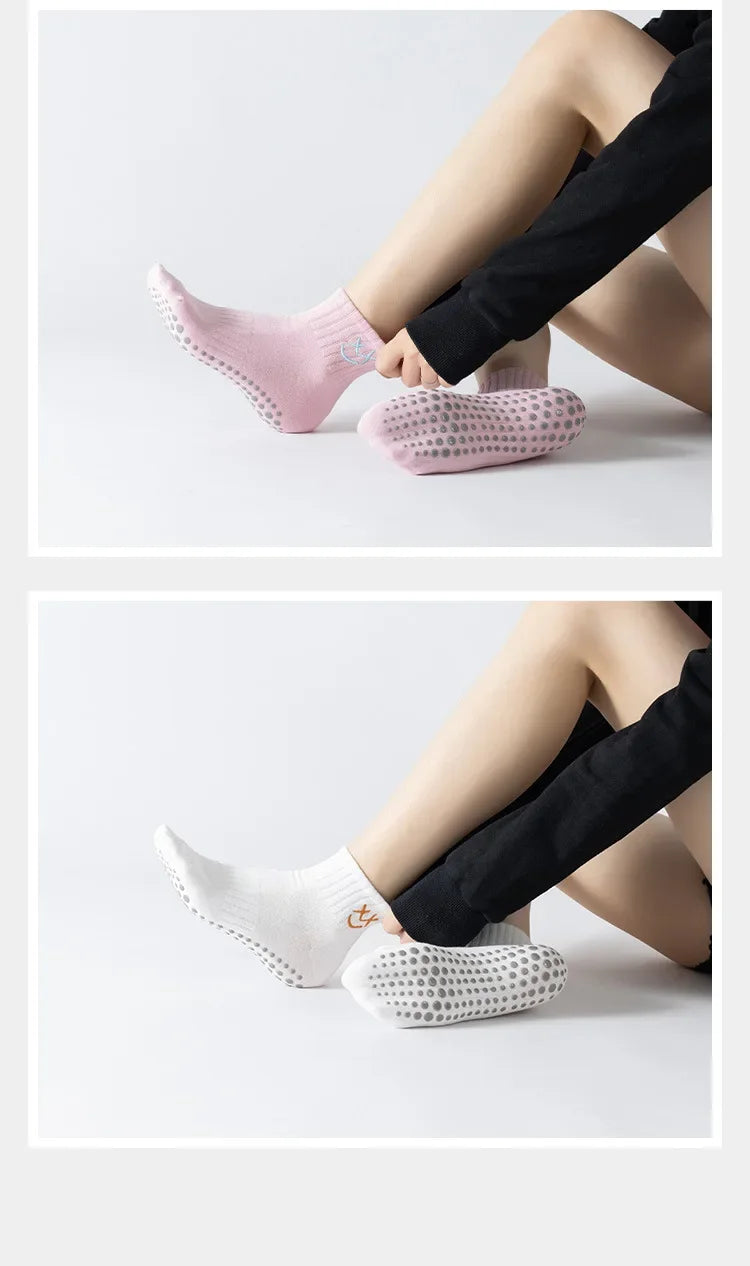 Simple Non-slip Breathable Yoga Socks Women Pilates Socks  Indoor Dance Fitness Gymnastics Professional Training Sports Socks Beauty World Shop