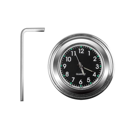 Aluminum Luminous Quartz Watch 22-25mm Motorcycle Scooter Bicycle Handlebar Mount Clock Time Display Clock Moto Accessories Beauty World Shop