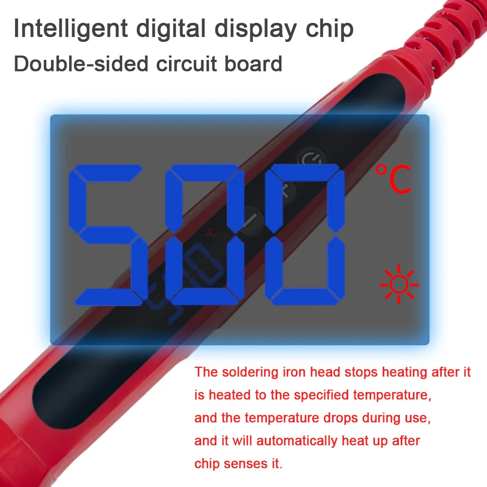 80W Soldering iron kit adjustable temperature LCD solder welding tools Ceramic heater soldering tips Tweezers soldering wire Beauty World Shop