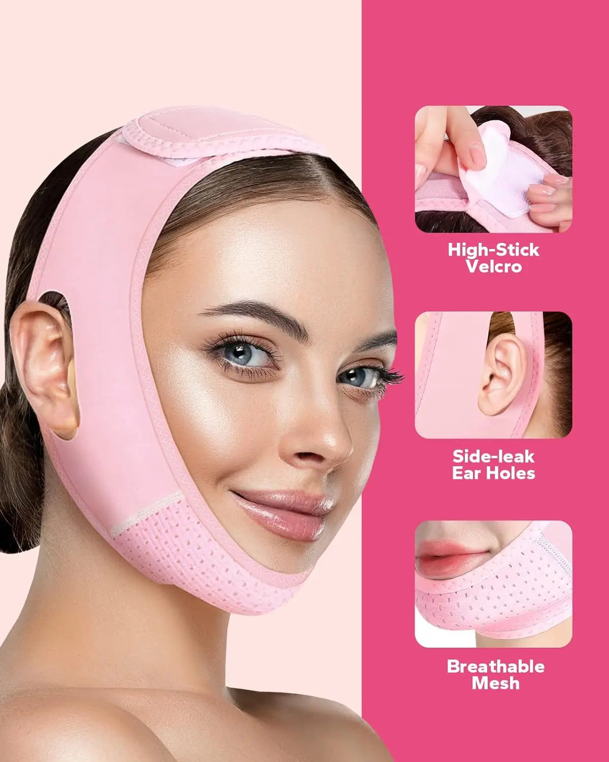Reusable Face Strap, V Line Mask, Double Chin Reducer, Chin Up Patch, Chin Strap, V Shaped Belt, V Shaped Face Mask for Sagging Beauty World Shop