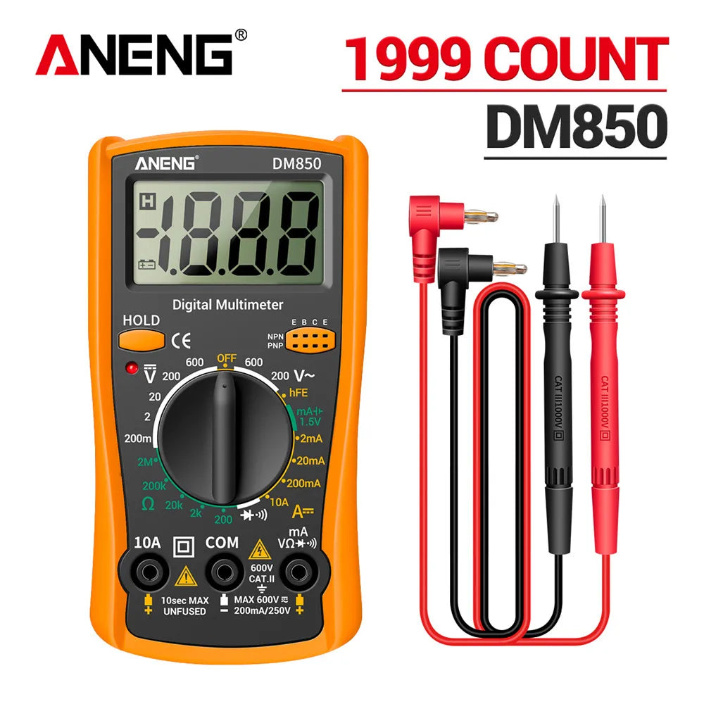 ANENG DM850 Digital Multimeter Automatic Professional 1999 Counts Auto AC/DC Votage Tester Ohm Current Ammeter Detector Tool Beauty World Shop