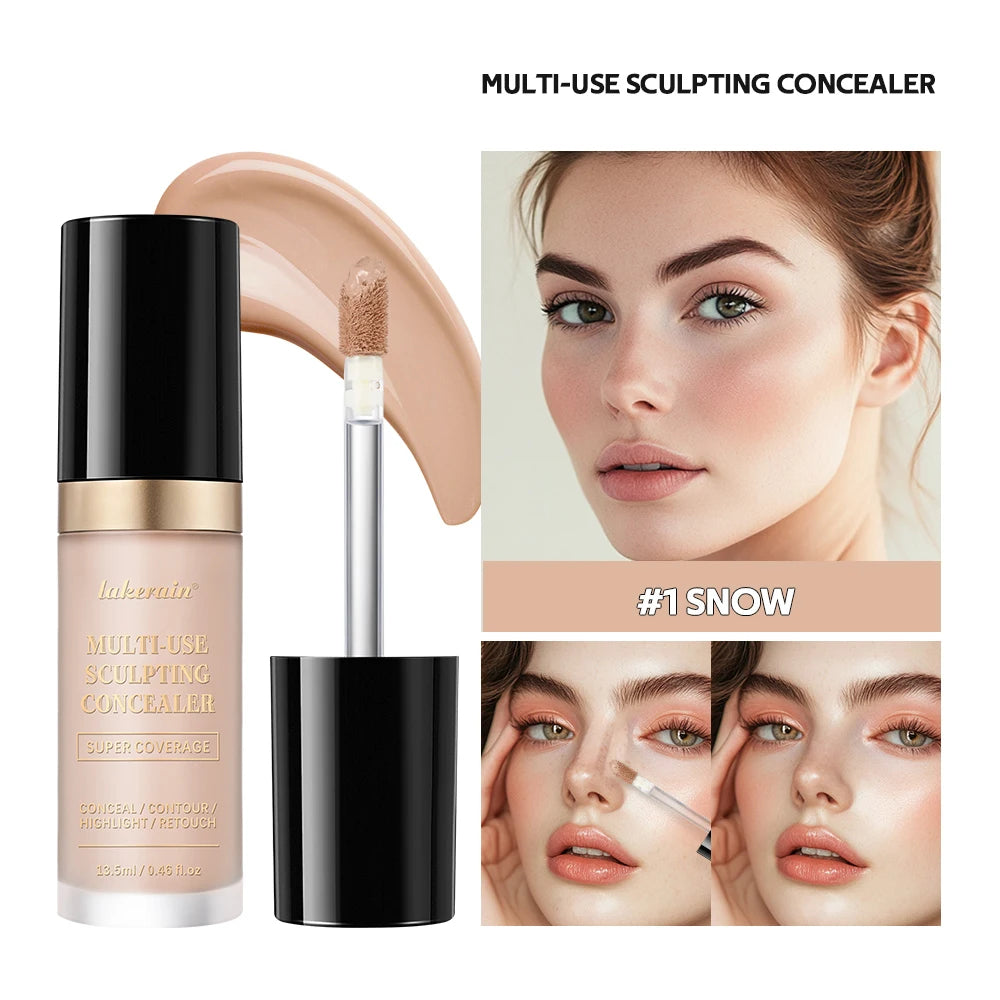 Long-lasting Coverage Concealer Matte Foundation Multi-Use Cream Oil Free Highlight and Retouch Face Makeup Products for Women Beauty World Shop