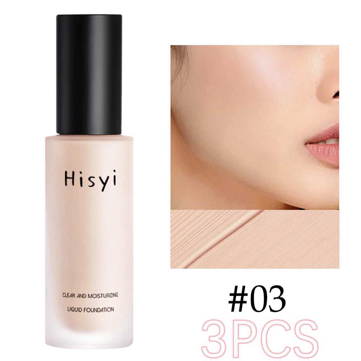 Liquid foundation naturally covers flaws without sticking powder, plain face cream, transparent foundation, conceals blemishes Beauty World Shop
