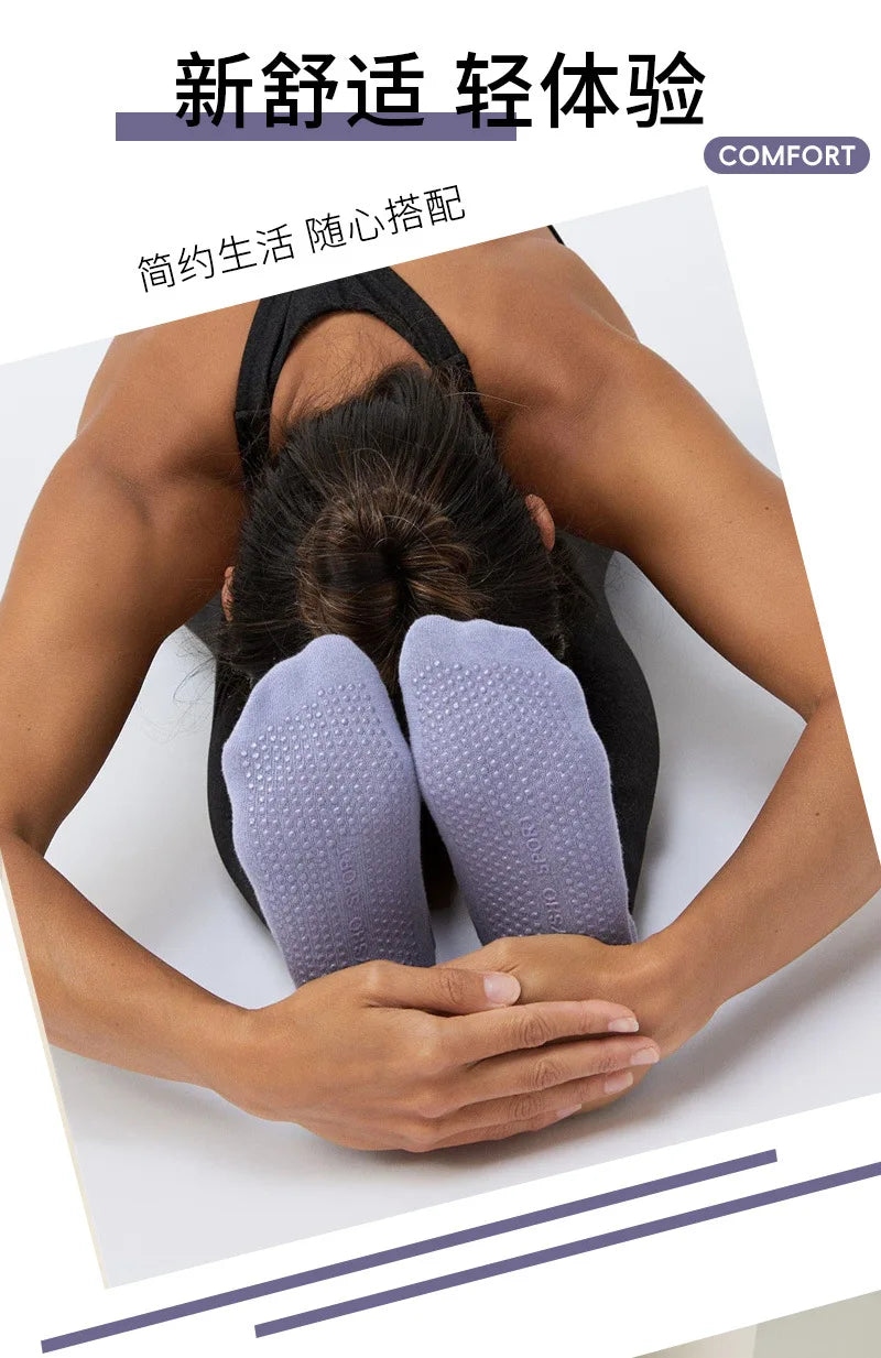 1pair Fashion Yoga Socks Anti Slip Women Professional Pilates Socks Cotton Dance Floor Trampoline Aerobics Fitness Sports Socks Beauty World Shop