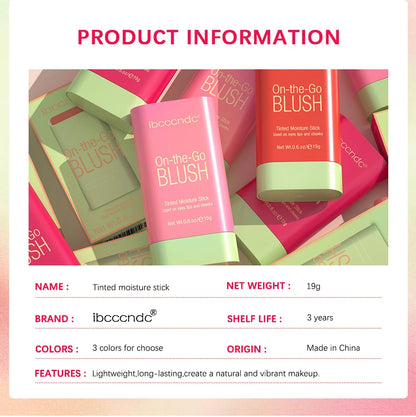 Make Up Functional Blush Stick Easy Color Rouge Blusher Cream Waterproof High Color Rendering Brightening Skin Tone Hot Beauty World Shop