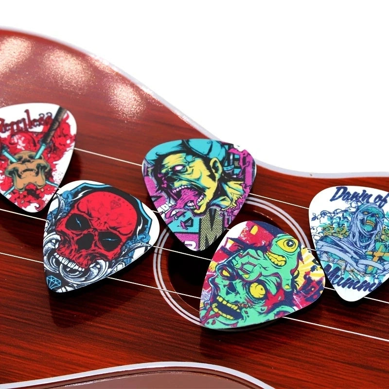0.46/0.71/1.0mm 50pcs guitar paddle Acoustic guitar Picks ukulele Musical instrument accessories cartoon style pick with box Beauty World Shop