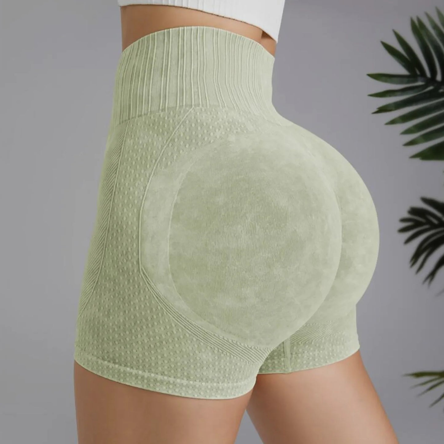 Women's Peach Booty Lifting Yoga Shorts - High-Waisted Slim-Fit Washed Workout Shorts Quick-Dry Breathable fitness apparel Beauty World Shop